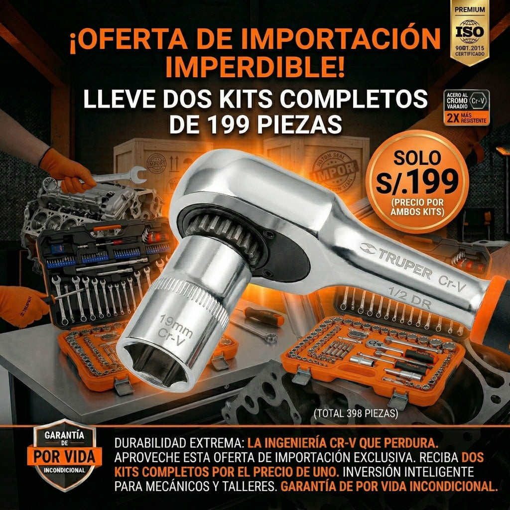 Pack Dúo TRUPER: 2 Maletines de 199 Herramientas C/u